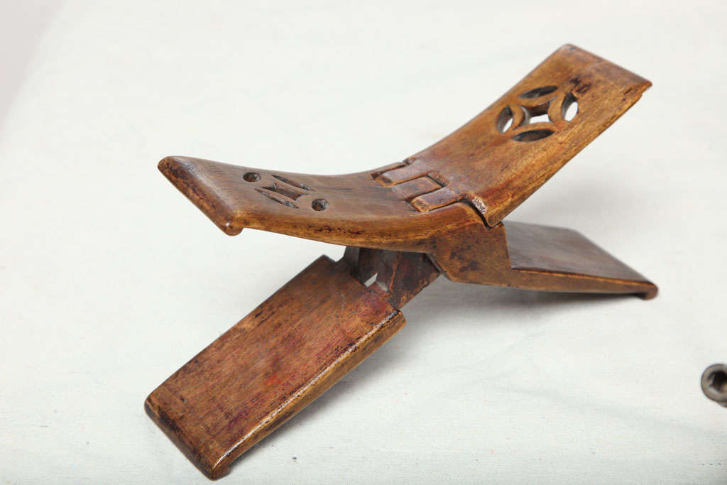 20th Century rare antique folding Chinese head rests For Sale