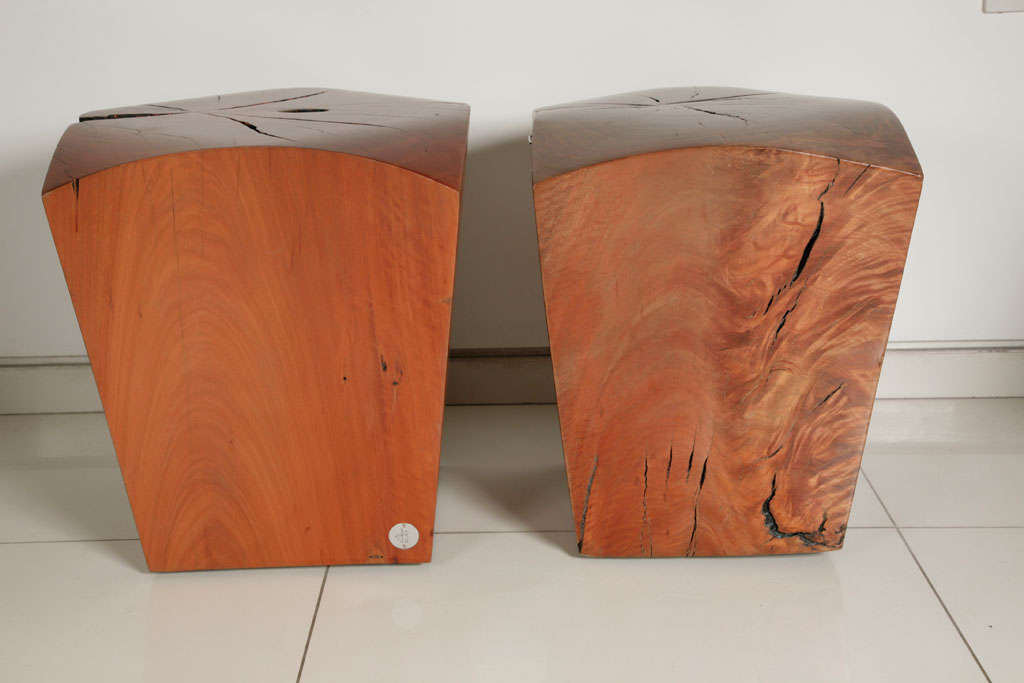 Contemporary Pair of Trapezio Stools by Pedro Petry For Sale
