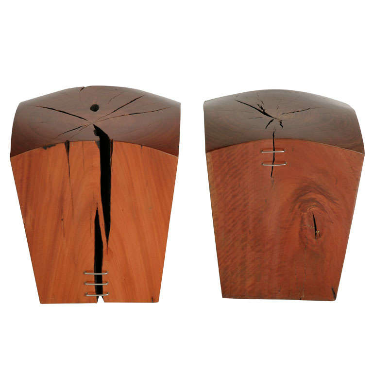 Pair of Trapezio Stools by Pedro Petry For Sale
