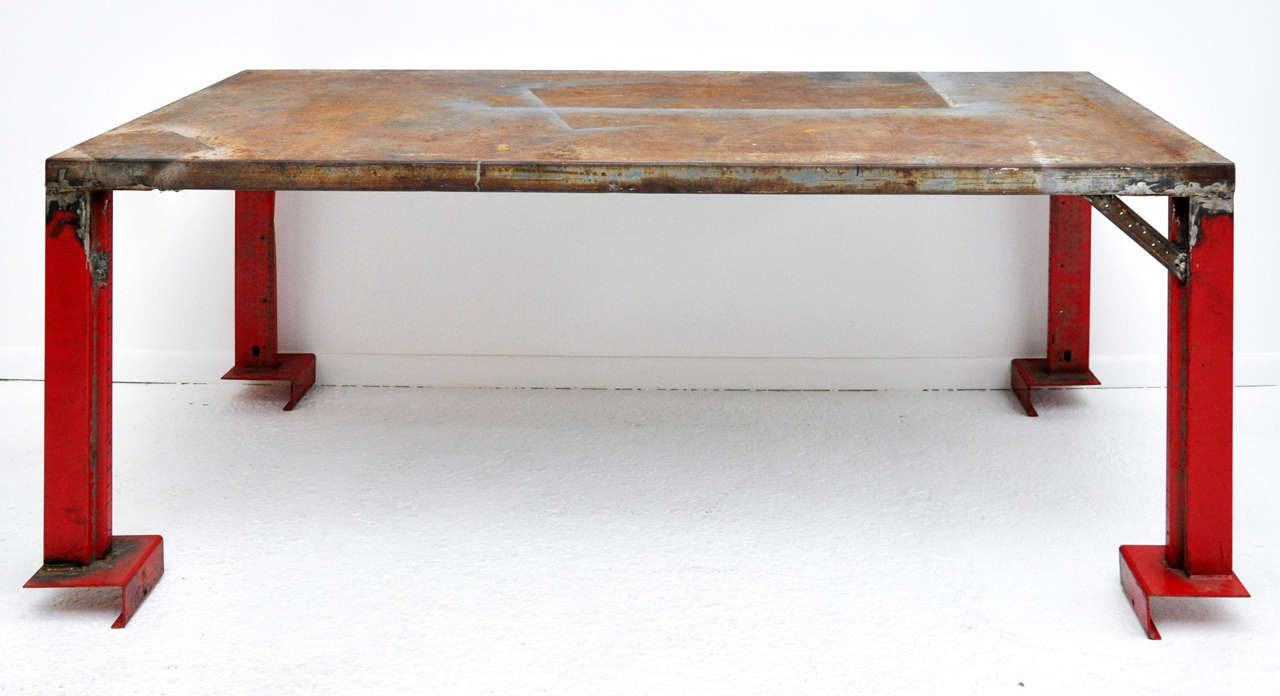 Industrial Dining / Work Table In Distressed Condition In Phoenix, AZ