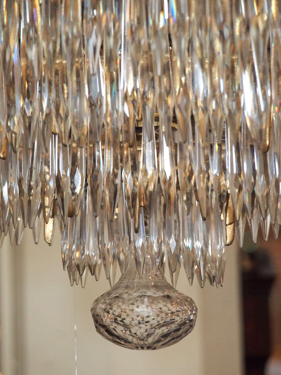 Antique French Baccarat Crystal Waterfall Chandelier 3