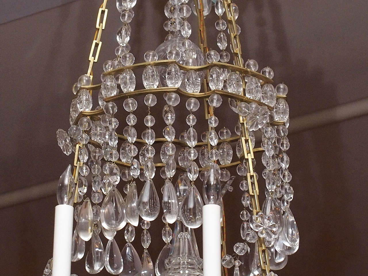 Antique French Grand Size Louis XVI Bronze D'ore and Baccarat Chandelier In Good Condition In New Orleans, LA