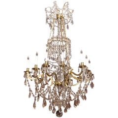 Antique French Grand Size Louis XVI Bronze D'ore and Baccarat Chandelier