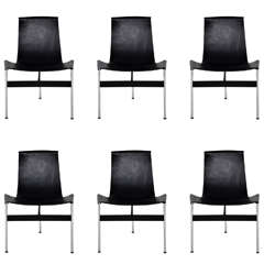 6 Leather Sling Chairs by Katavolos, Littel, and Kelly