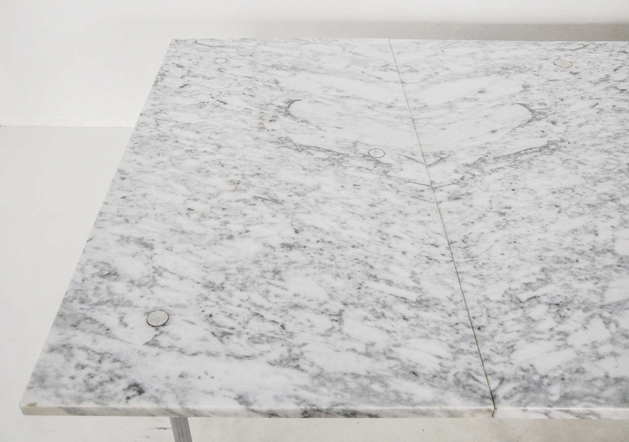 Laverne Marble Dining Table with Extension Consoles by Katavolos, Littel, Kelly In Excellent Condition In Chicago, IL