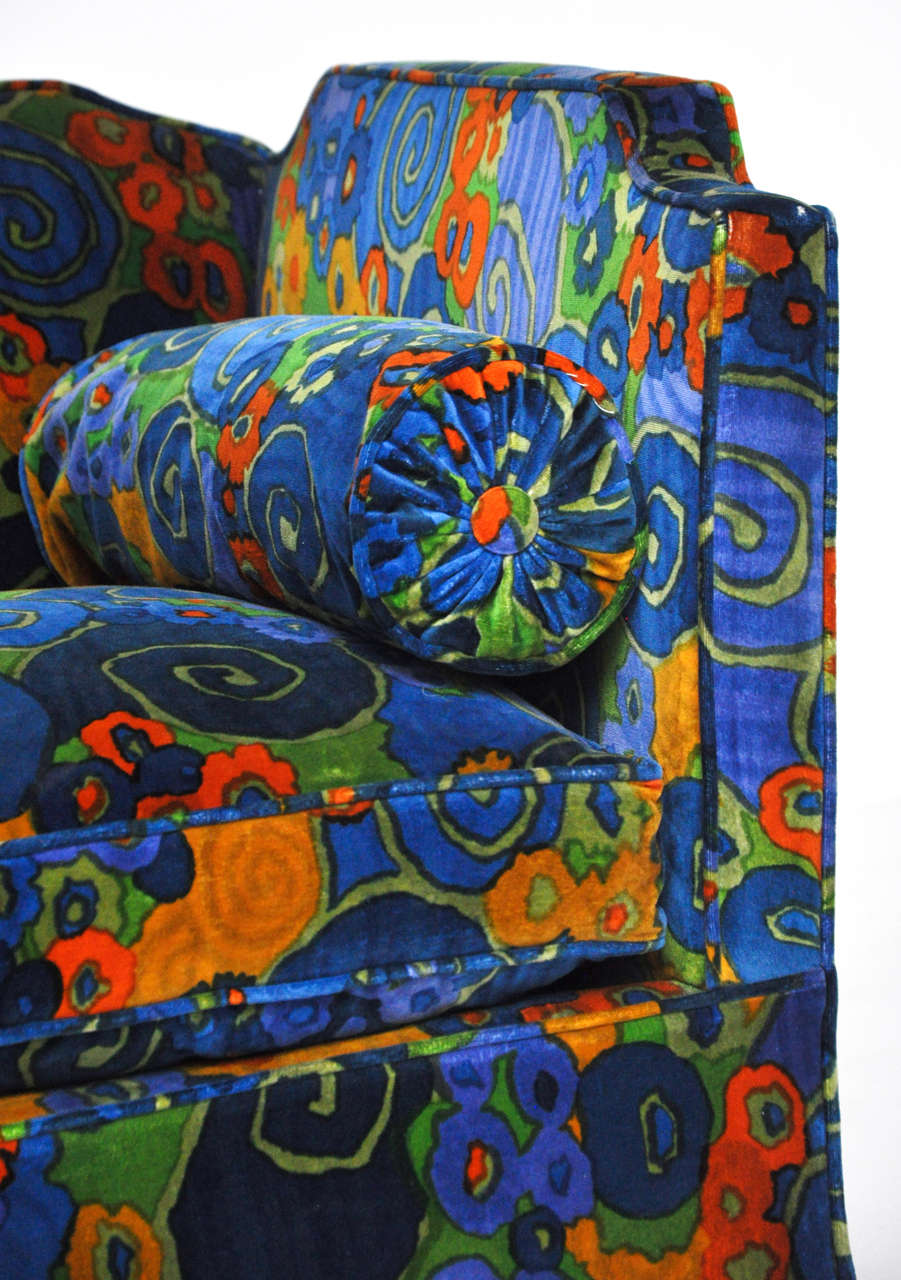 Mid-Century Modern Vintage Sofa in Jack Lenor Larsen Velvet