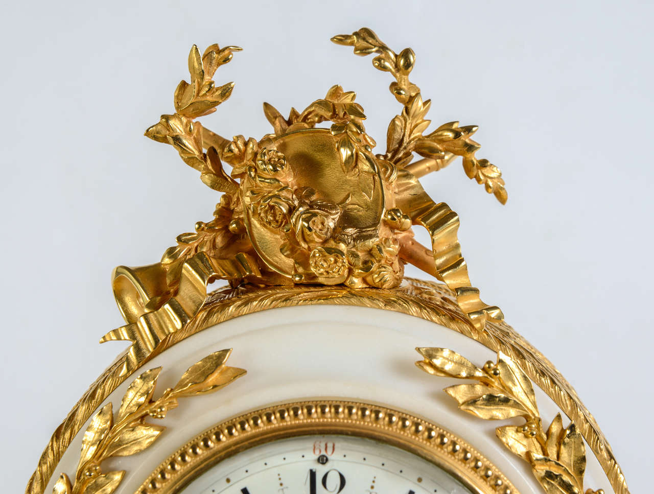 French Gorgeous Louis XVI Style Mantel Clock For Sale
