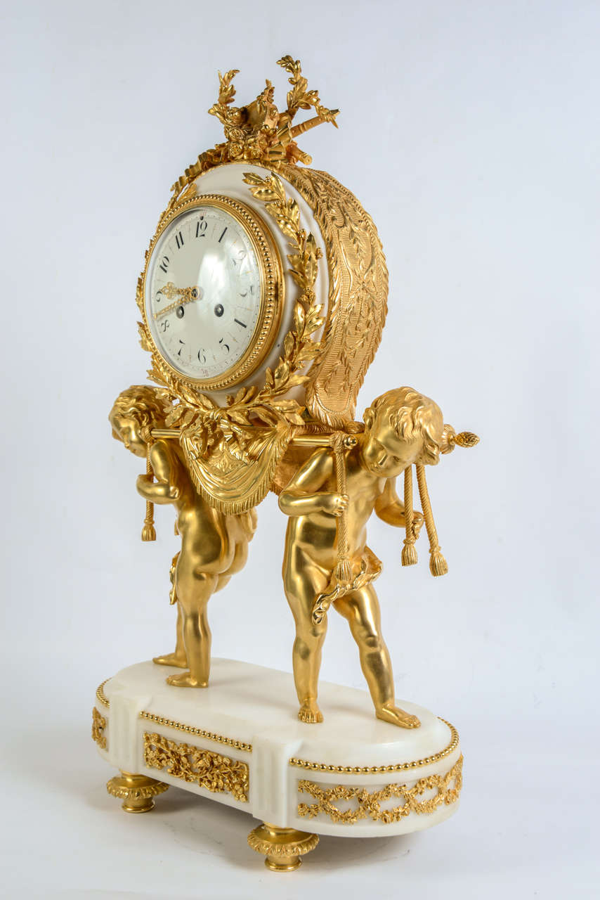 Gorgeous Louis XVI Style Mantel Clock For Sale 1