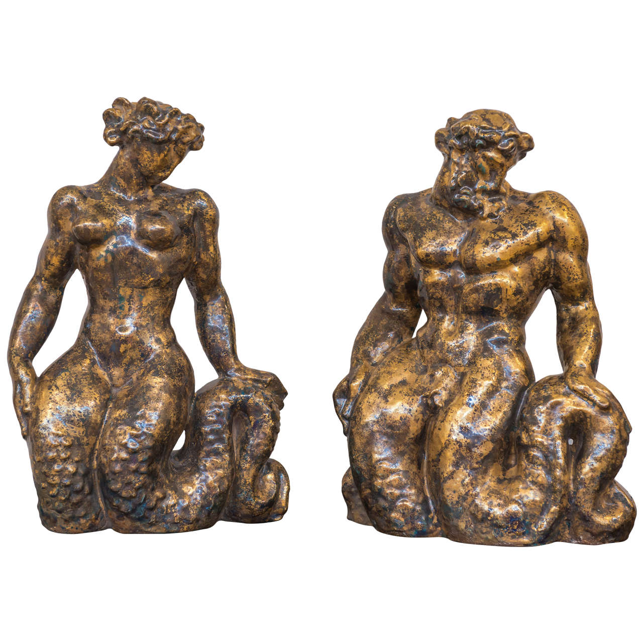 Jean MAYODON - Exceptional Pair of Ceramic Sculptures For Sale