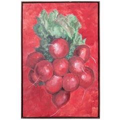 Peinture « Radishes » de David Halpern des années 1960