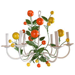 1970s Orange and Lemon Chandelier