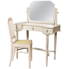 French Art Deco Dressing Table and Chair