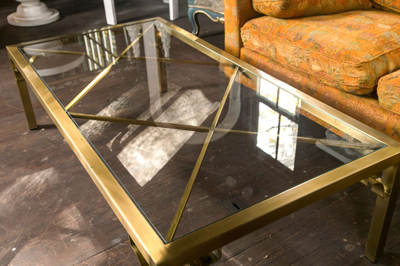 Mastercraft Brass Coffee Table In Excellent Condition In Stamford, CT
