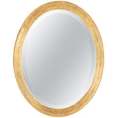 French 19th Century Oval Mirror with Gilt Frame 10