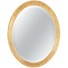 French 19th Century Oval Mirror with Gilt Frame