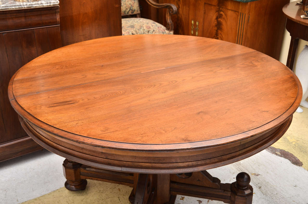 Walnut American Gothic Revival Center Table 1