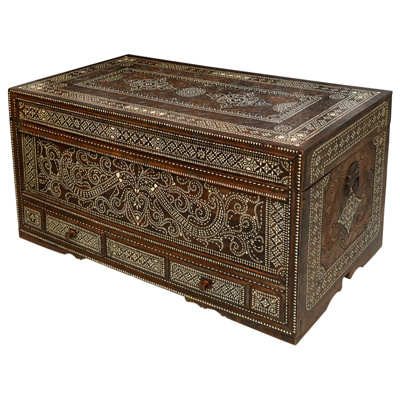 Anglo-Indian Mother of Pearl Trunk