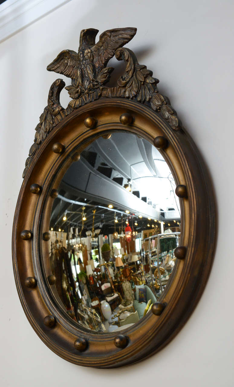 American 19th Century Eagle Convex Mirror