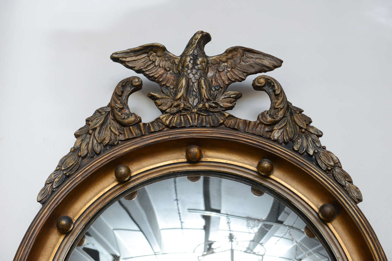 19th Century Eagle Convex Mirror In Excellent Condition In West Palm Beach, FL
