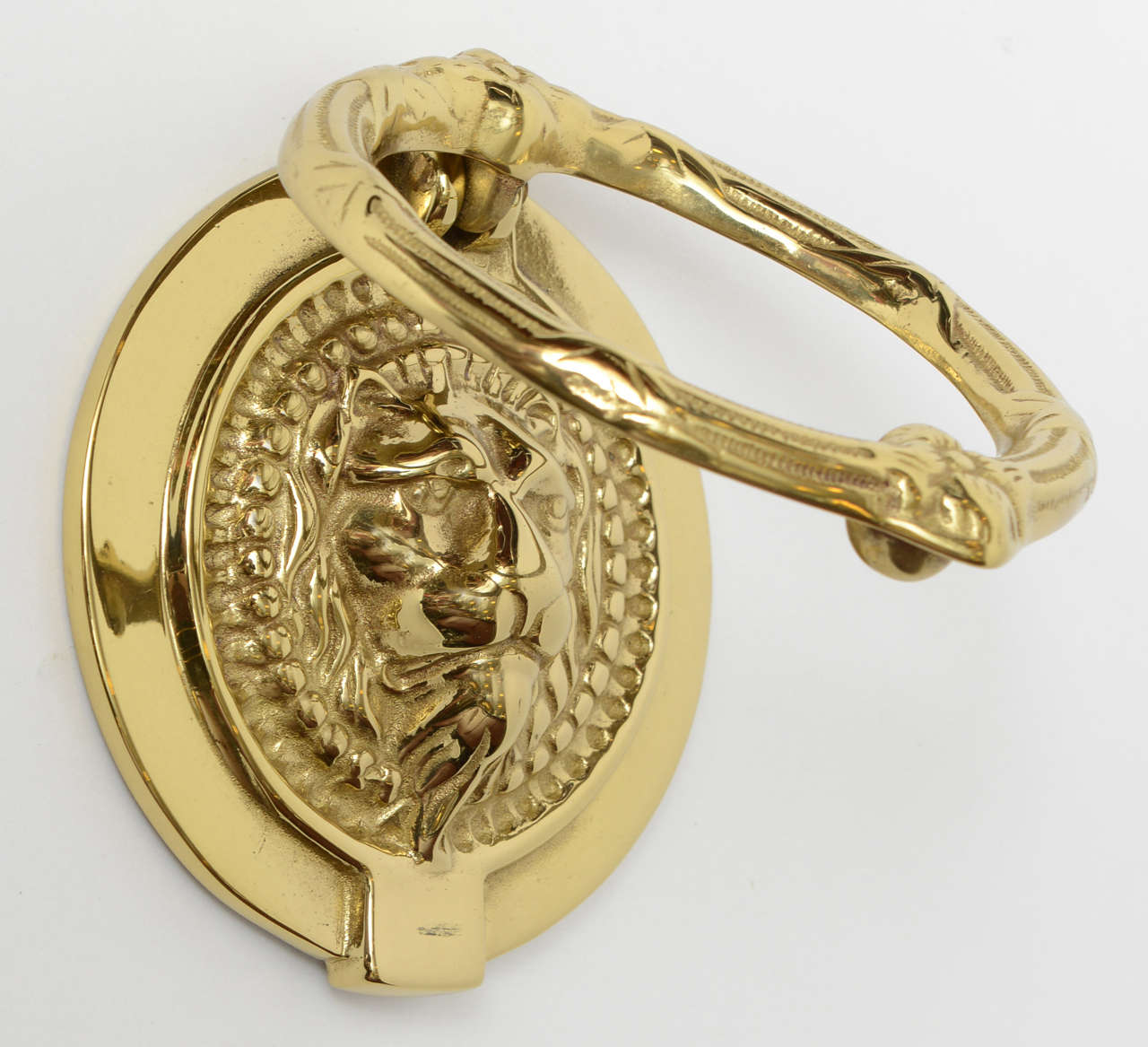 American Signed & Dated Circa 1985 Dore Bronze Lion Head Door Knocker
