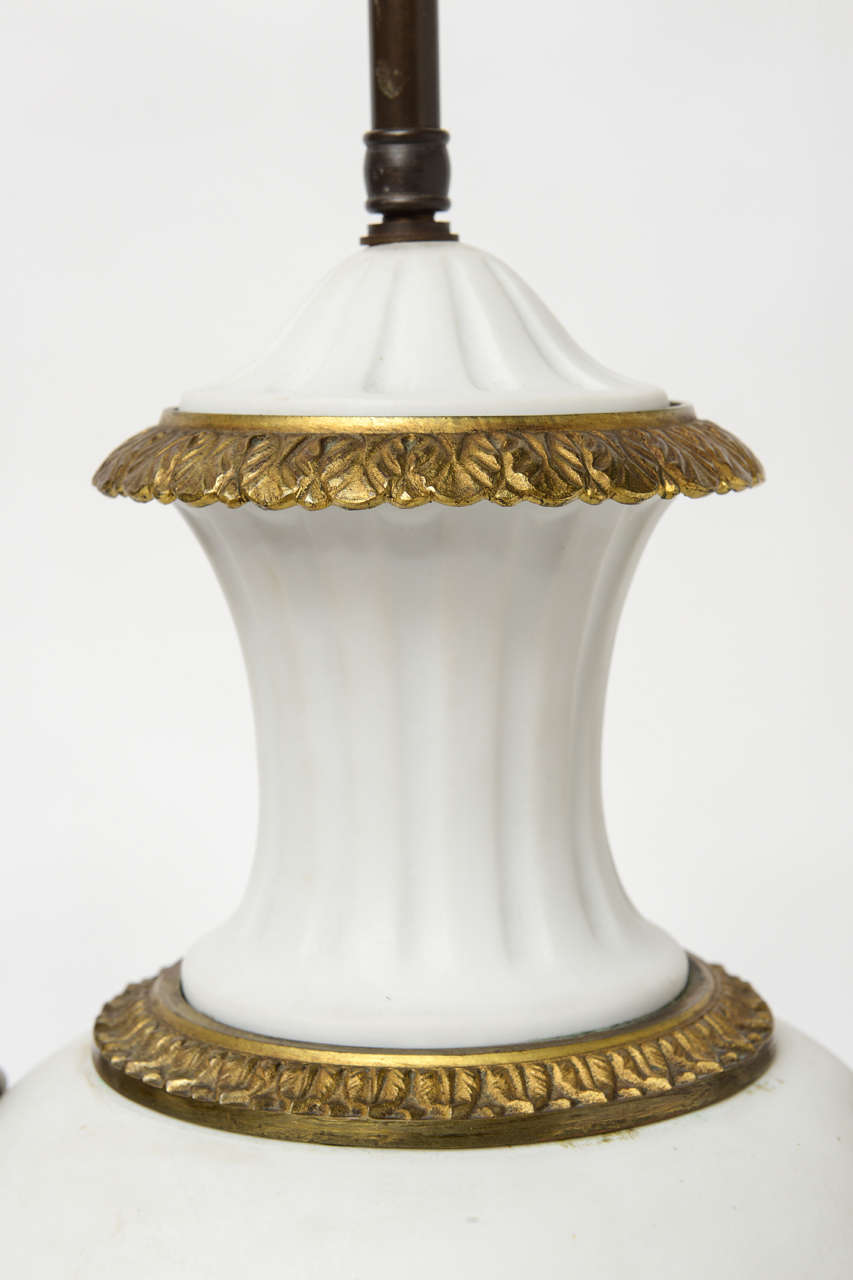 Pair of Bisque and Bronze Lamps 2