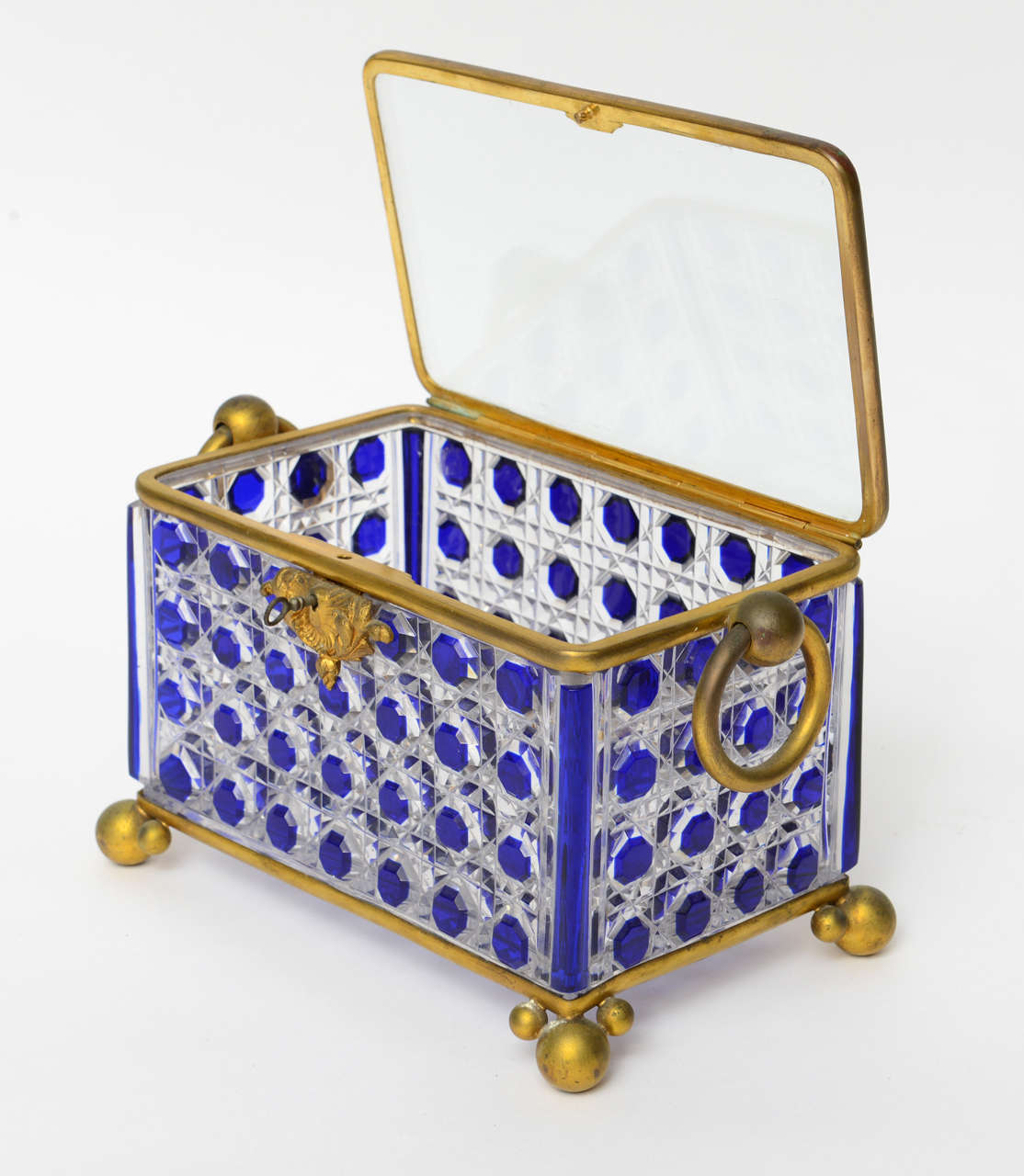 Late 19th C Bronze and Crystal Baccarat Box at 1stdibs