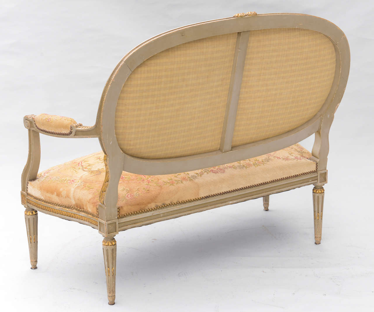 Louis XVI Needlework Upholstered 19th Century Settee 3