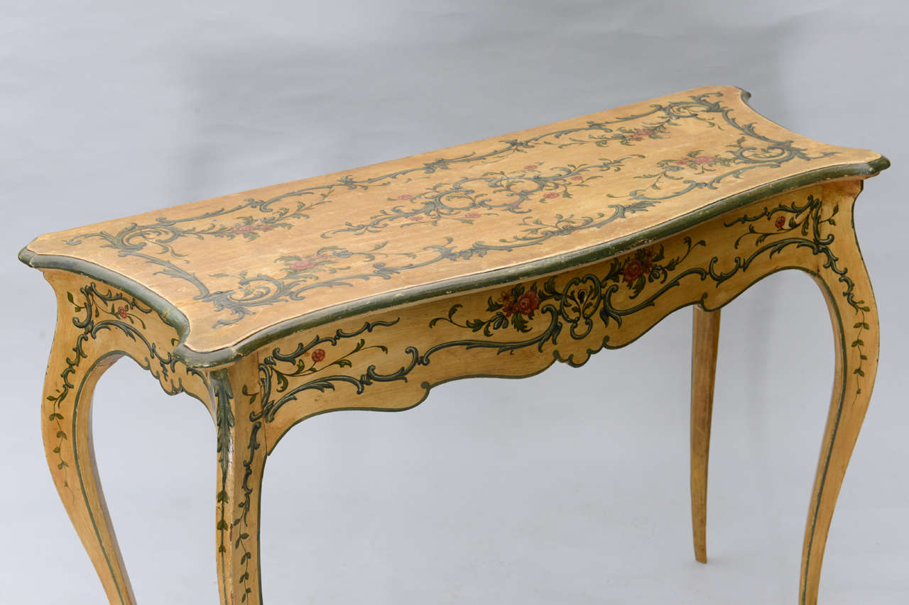 Italian Hand Painted 19th Century Console Table