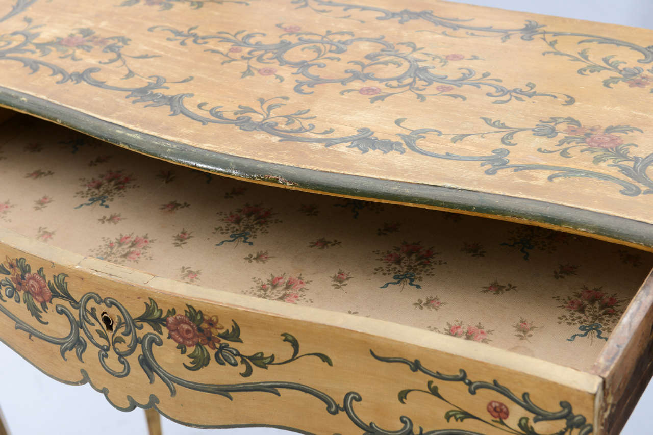 Hand Painted 19th Century Console Table In Excellent Condition In West Palm Beach, FL