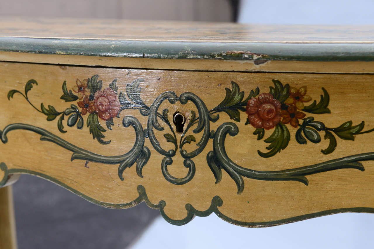 Wood Hand Painted 19th Century Console Table