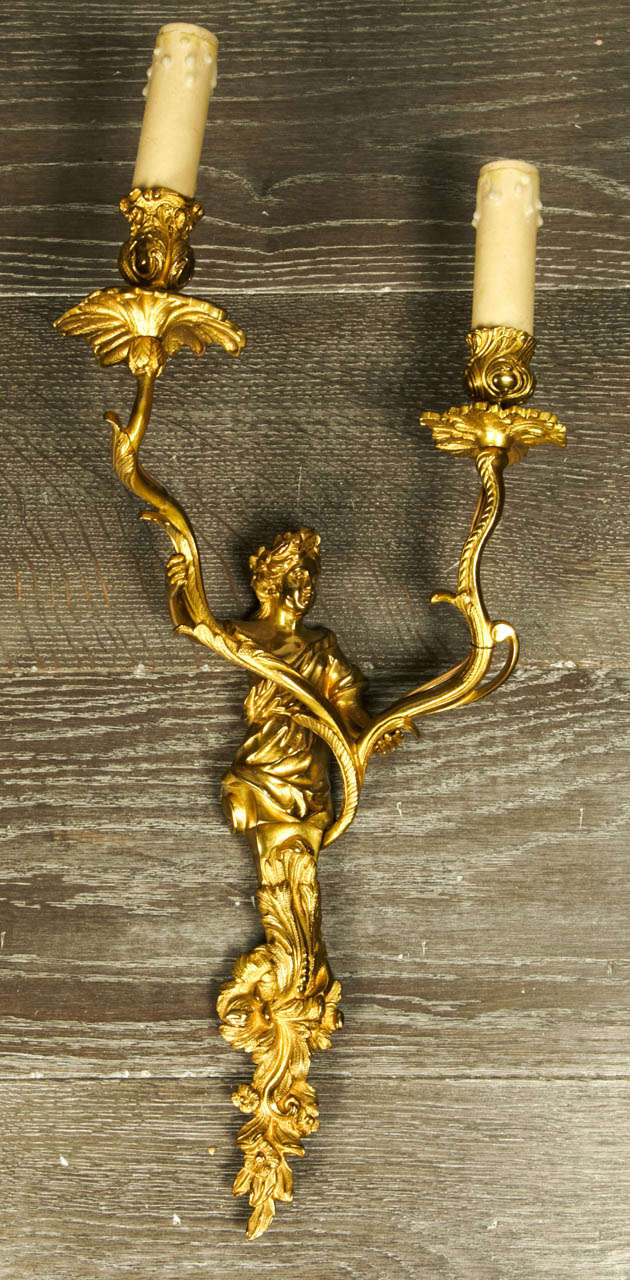 Pair of sconces in bronze, fine work of Maison Charles.
18 century inspiration.
Signed 
