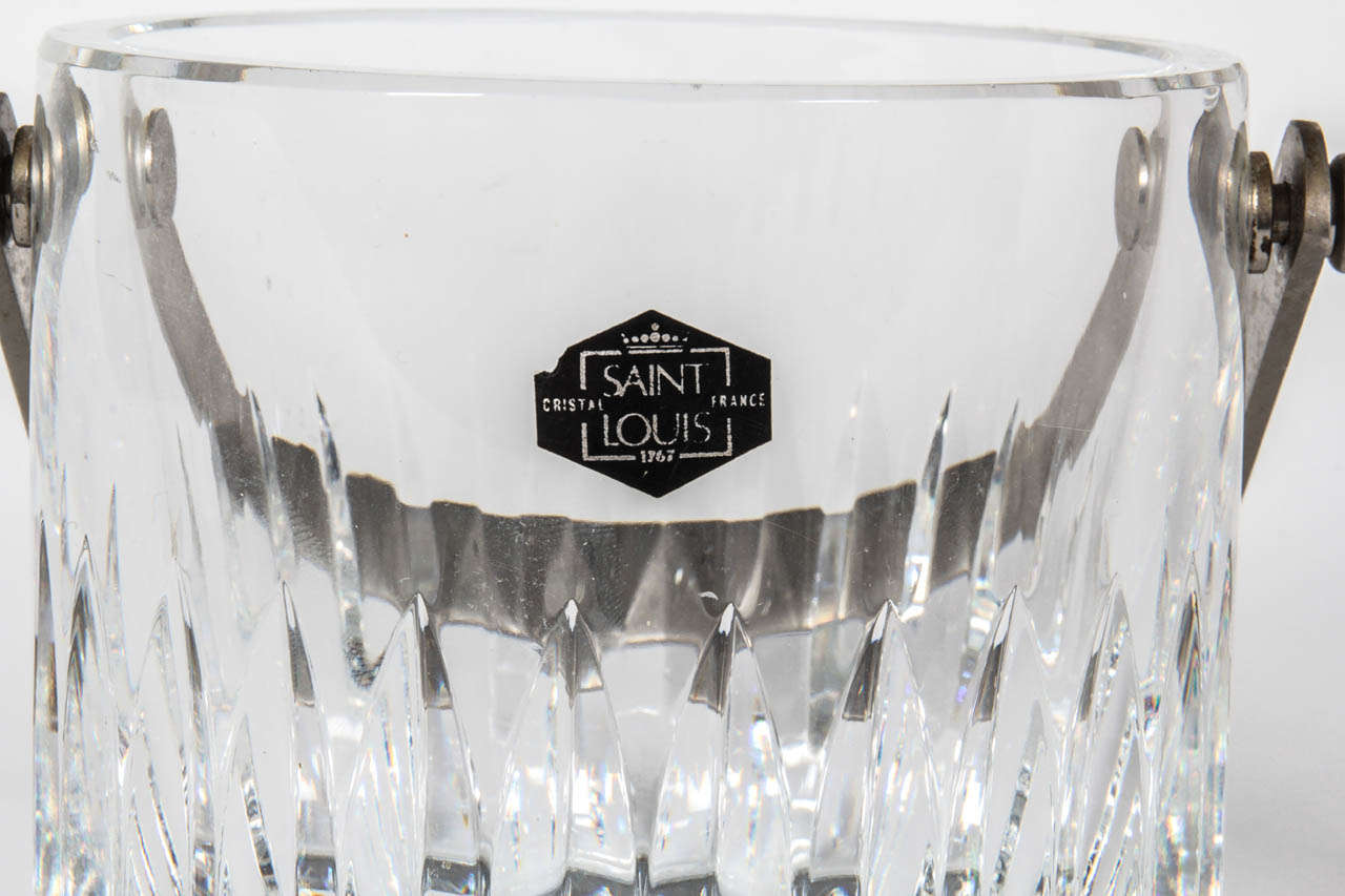 Français Seau à glace en cristal de plomb taillé Saint Louis France en vente