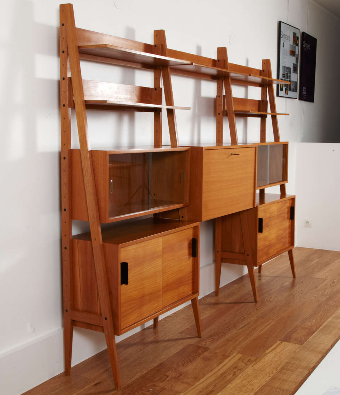 Elm Bookcase model 150 by André Simard - Meubles T.V. Edition - 1953