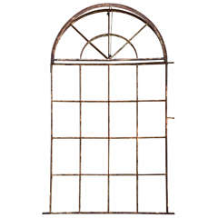 Antique Large English Palladian Style Cast Iron Window Frame