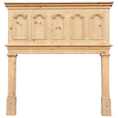 Impressive Georgian Pine Mantelpiece with Five Arched Recessed Panels