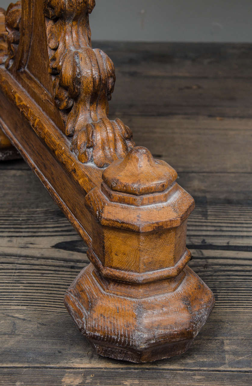 19th Century Oak Gothic Revival Library Table 3