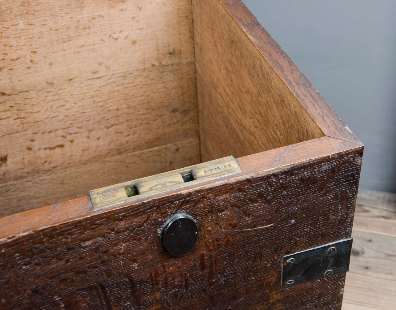 18th Century Oak and Brass-Bound Silver Chest 3
