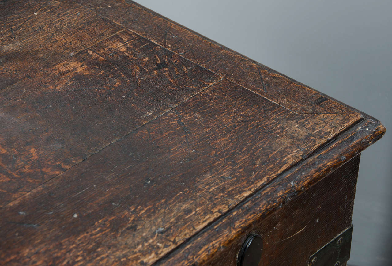 18th Century Oak and Brass-Bound Silver Chest 5