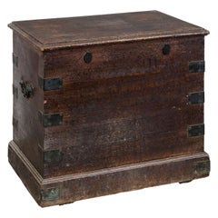 18th Century Oak and Brass-Bound Silver Chest