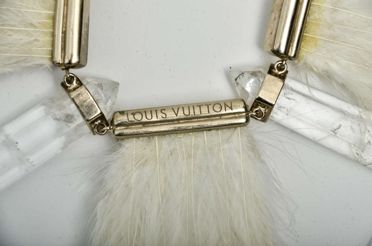Louis Vuitton Silver, Crystal and Feather Runway Necklace, circa 2005 1