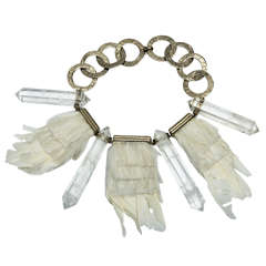 Louis Vuitton Silver, Crystal and Feather Runway Necklace, circa 2005