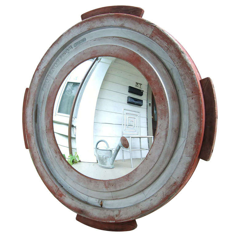 Bull's Eye Mirror in Industrial Frame