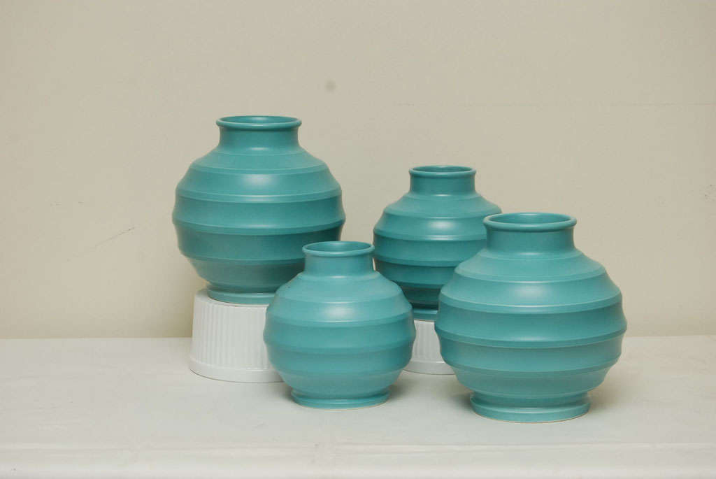 A Lovely Turquoise Glaze on these Keith Murray pieces