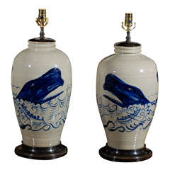 Pair of Whale  Hunt Lamps