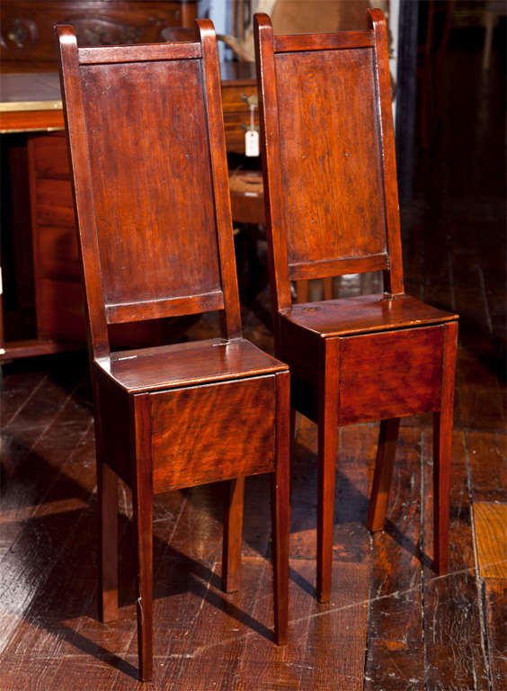 Rare Pair of Mahogany Correction Chairs