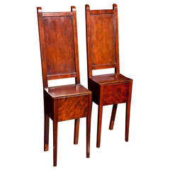 Rare Pair of Mahogany Correction Chairs