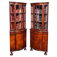 Pair of Antique Continental Corner Cabinets