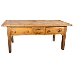 Antique  French Farm/Work Table with Drawers