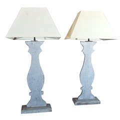 Primitive Silhouette Lamp Pair