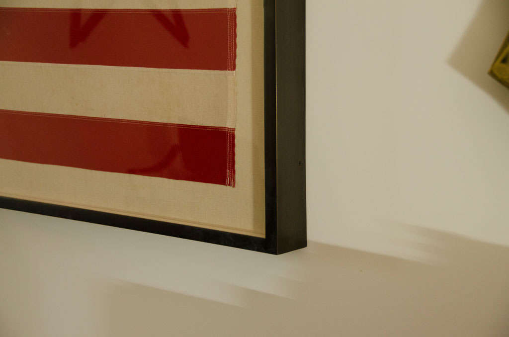 20th Century American Flag in Solid Bronze Frame